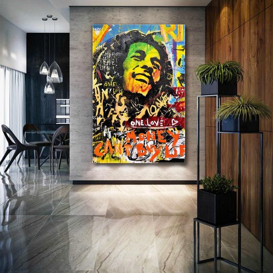 Bob Marley Wall Art, Musician Wall Decor