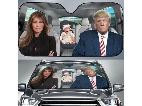 Funny Donalds Trump Family Auto Sunshade Auto Car Windshield Window Sun Shade
