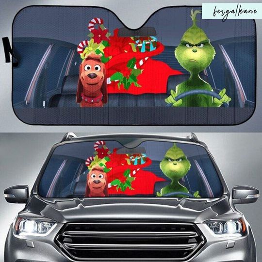 Maxs And The Grin Driving Christmas Funny Best Christmas Gift Sunshade Car