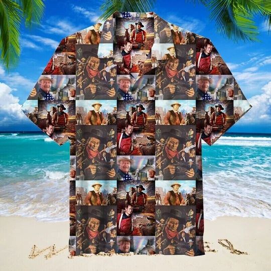John Wayne Poster Movie Hawaiian Shirt, Gift For Him