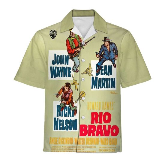 John Wayne Bean Martin Action Movie Hawaiian Shirt