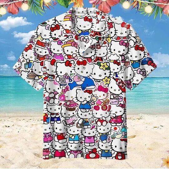 Hello Kitty Hawaiian Shirt, Summer Holiday Hawaiian