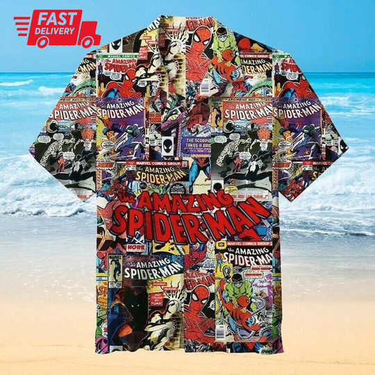 Spiderman Hawaiian Shirt, Superhero Hawaiian Aloha Shirt