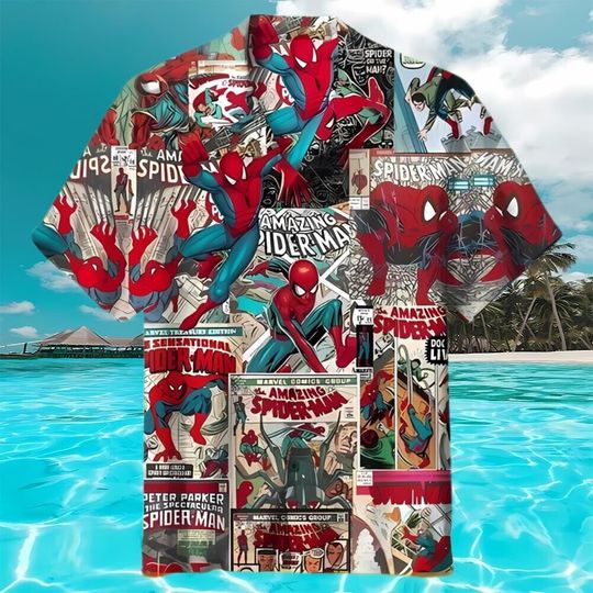Spider Man Beach Amazing Movie, Men 3D Hawaii Shirt