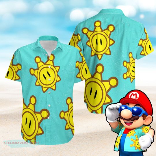 Sunshine Hawaiian Shirt, Super Mario Hawaiian Shirt