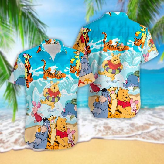 Winnie the pooh Bear And Friends 3D All Over Printed Hawaiian Shirt