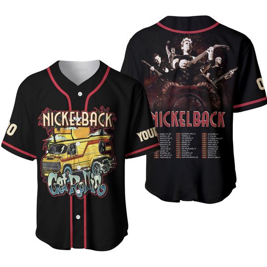 Personalized Nickelback Get Rollin' Tour Baseball Jersey