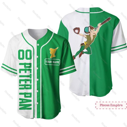 Peter Pan Jersey Shirt, Peter Pan Baseball Jersey, Tinkerbell Shirt