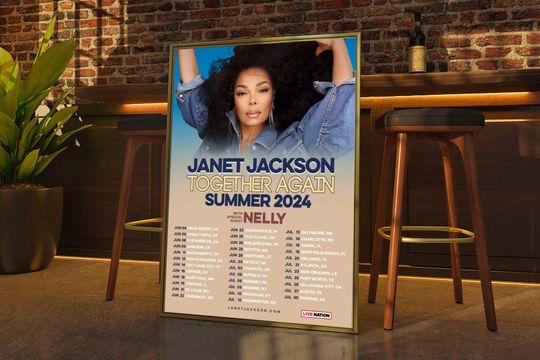 Janet Jackson Together Again Summer 2024 (Janet Jackson, Nelly) Music Poster