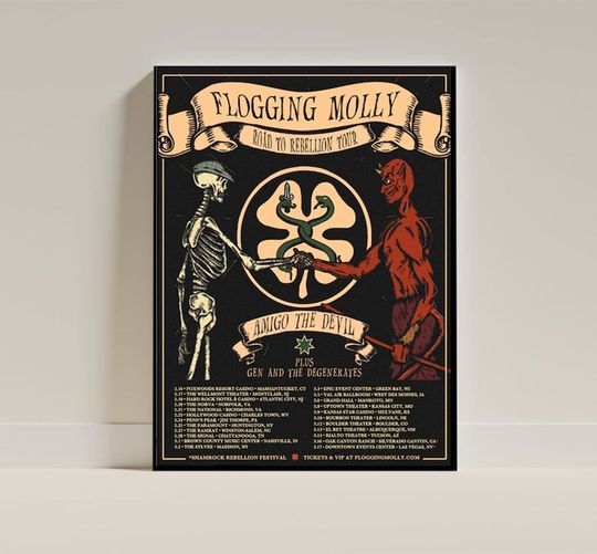 Flogging Molly Music Tour 2024 Poster