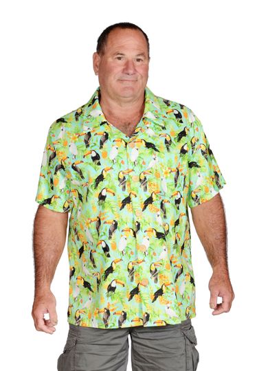 Green Toucan Hawaiian Shirt