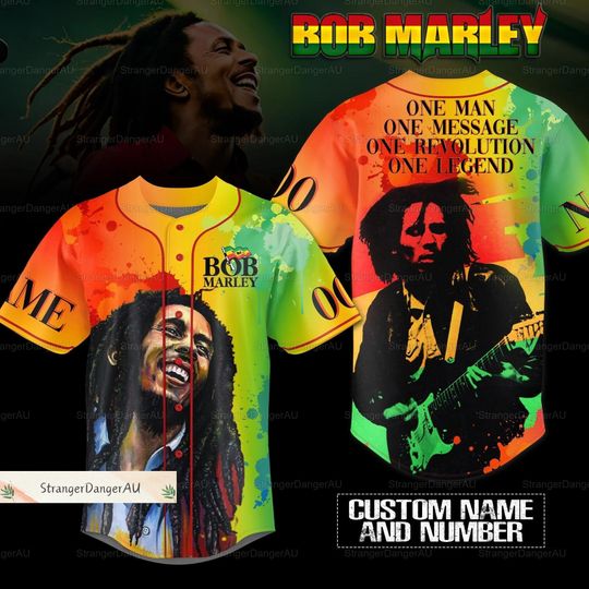 Bob Marley Jersey, Bob Marley Reggae Baseball Jersey