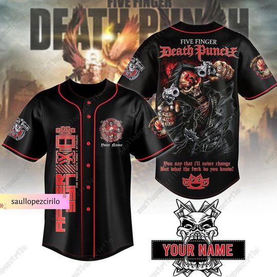 Five Finger Death Punch Jersey, Custom 5FDP Baseball Jersey