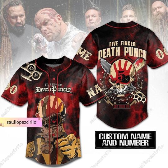 Five Finger Death Punch Jersey, Heavy Metal Baseball Shirt, Rock Bank Jersey