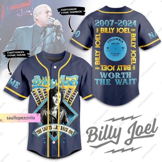 Billy Joel Jersey Shirt, Custom Baseball Shirt, Vintage Billy Joel Jersey