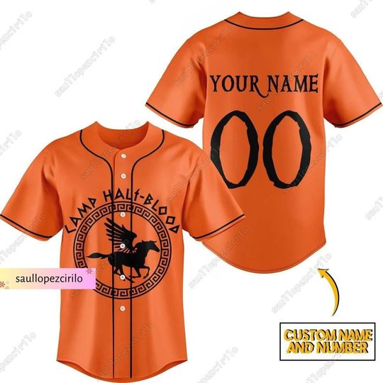 Camp Half Blood Jersey, Percy Jackson Baseball Jersey, Chronicles Branches Jersey