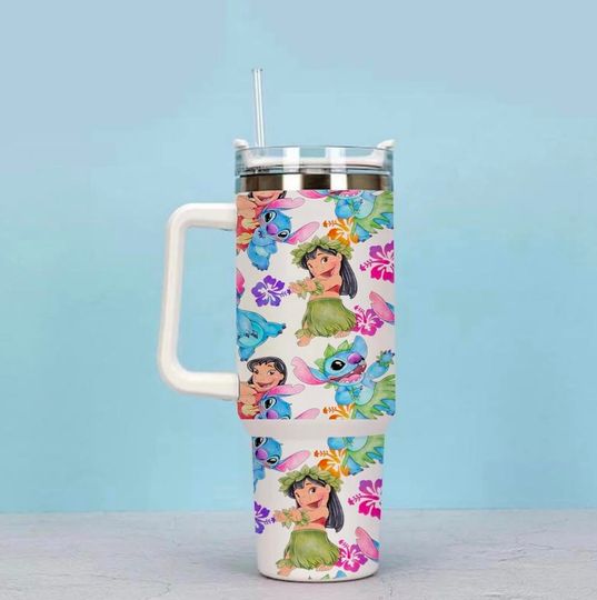 Lilo and stitch tumbler/40oz tumbler with handle