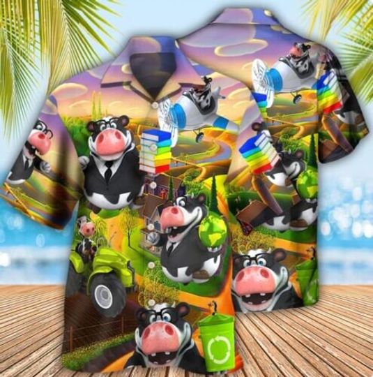 Cow Agricultural Teacher Hawaiin Shirt, Hawaii Holiday Beach Shirt