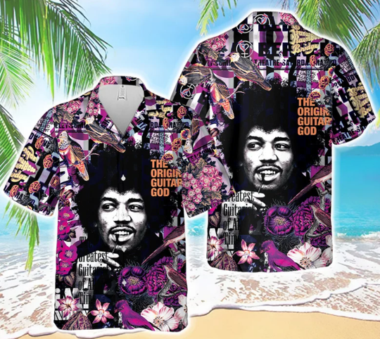 Jimi Hendrix Hawaiian Shirt, Rock Music Hawaiian Shirt, Rock Music Button Up