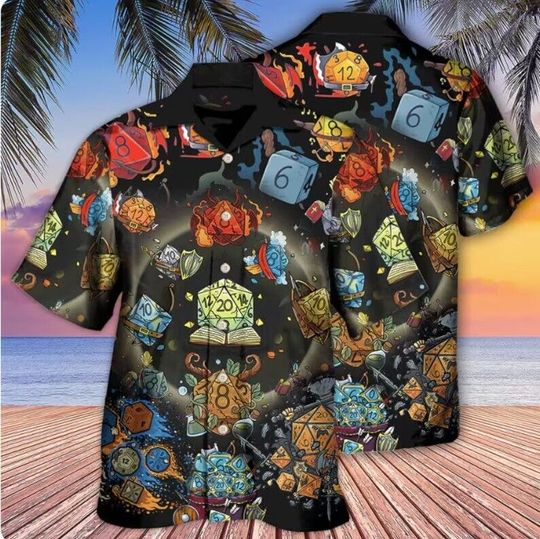 D20 Dungeon And Dragon Hawaiian Shirt Button Down Aloha Shirt