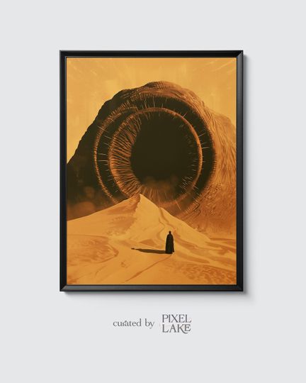 Dune Sandworm Minimalist Poster - Movie Wall Art Print