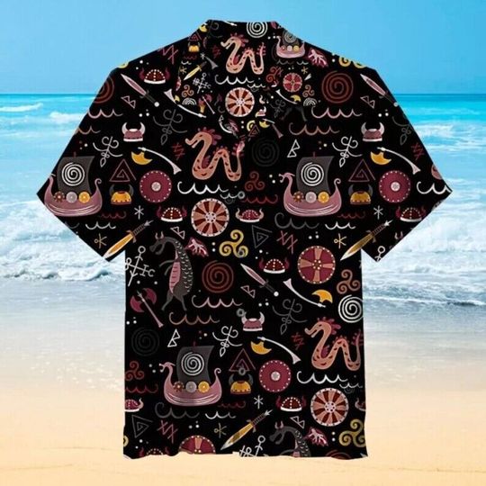 Vikings pattern 3D All Over Printed Hawaiian Shirt, Hawaiian Shirt For Men Women