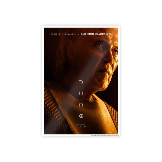 Christopher Walken Dune Part 2 Movie Poster/Emperor Shaddam Character Poster