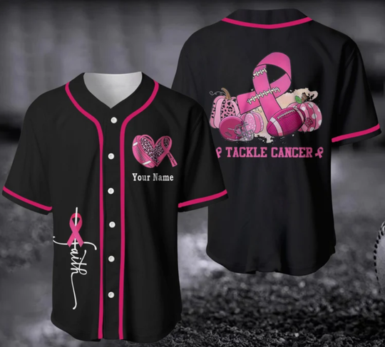 Personalized Hope Breast Cancer Baseball Jersey, Breast Cancer Warrior