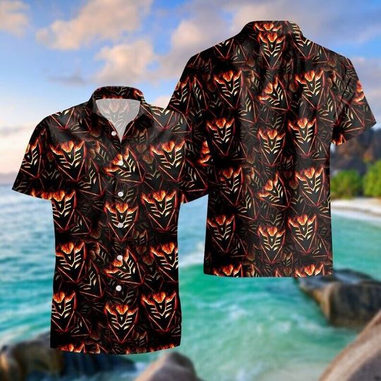 Decepticon transformer Hawaiian Shirt, Button Up Hawaii Shirt