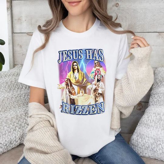 Jesus Has Rissen Shirt, He is Risen Funny Easter of Jesus  Bootleg Shirt