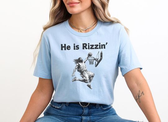 He is Risen Funny Easter Shirt of Jesus Playing Basketball