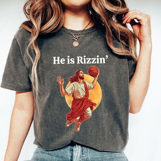 He is Risen Funny Easter shirt, Jesus Playing Basketball