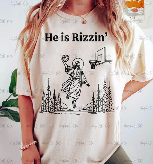 He is Risen Funny Easter, Jesus Playing Basketball shirt