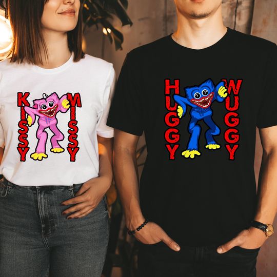 Huggy Wuggy And Kissy Missy Poppy Playtime Shirt, Horror Game T-Shirt