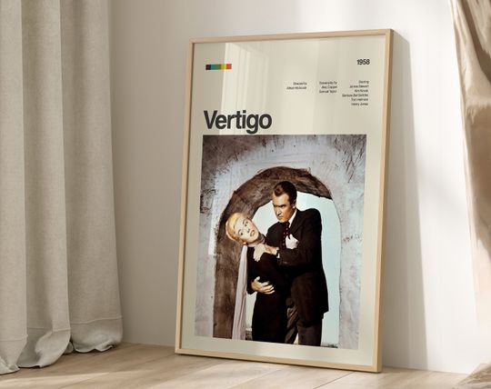 Vertigo Poster Print, Movie Poster Print, Vertigo Poster