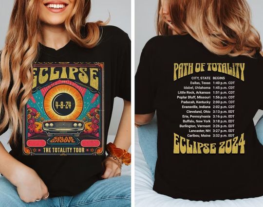Solar Eclipse - Double side Shirt, 2024 Shirt