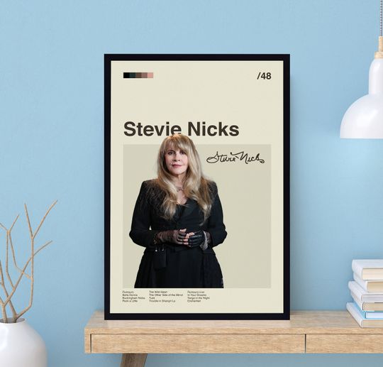 Vintage Stevie Nicks Poster, Mid Century Poster