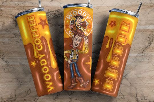 Woody Inflated Tumbler with Lid and Straw