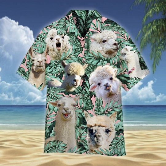 Tropical Llama Hawaii Shirt, Soft Llama Summer Shirt