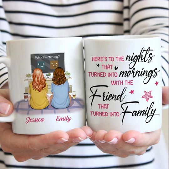 Bestie Friends That Turned Into Family Custom Personalized Sister Gift Mug