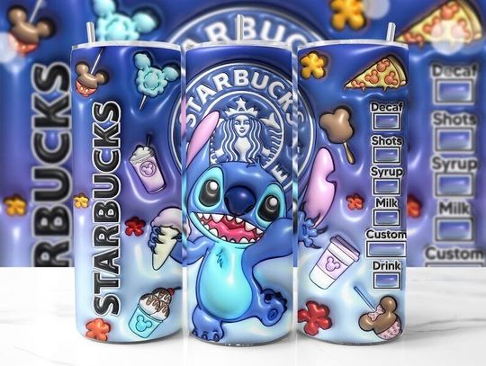 Disney Inflated Stitch Tumbler with Lid and Straw