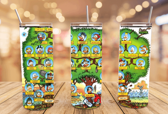 Disney Donald Duck Family Tree 20 oz Tumbler with Lid and Straw