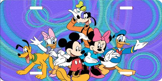 Mickey Minnie Donald Pluto - Walt Disney License Plate