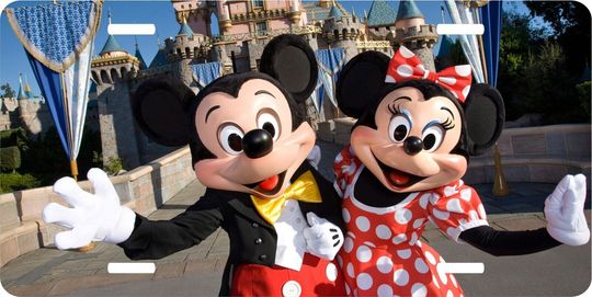 Mickey & Minnie Castle Disney License Plate