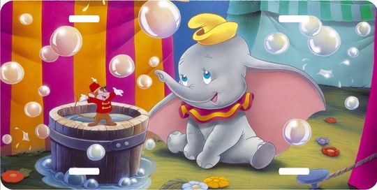 Dumbo & Timothy Mouse Bubble - Walt Disney License Plate