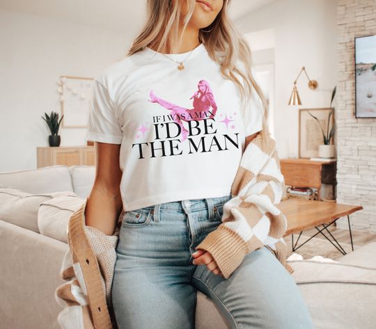 The Man Taylor Crop Top Shirt, Taylor Flowy Cropped Tee