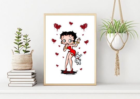 Betty Boop in Love Premium Matte Vertical Poster