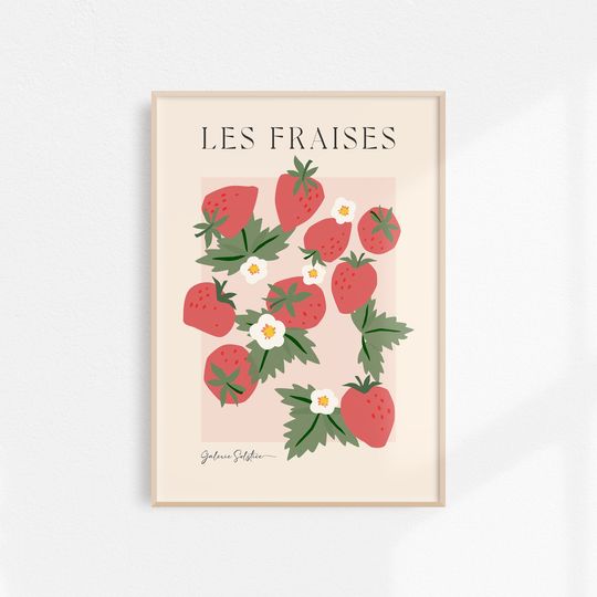 Strawberry Poster Aesthetic Room Decor Premium Matte Vertical Posters