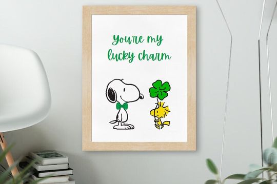 Snoopy and Woodstock St. Patrick's Wall Art - Snoopy Premium Matte Vertical Posters