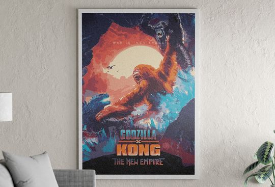 God zilla and Kong: The New Empire Poster, Movie Vector Poster